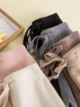 糯米针织阔腿裤子女秋冬休闲直筒拖地羊毛裤垂感设计感软糯风长裤