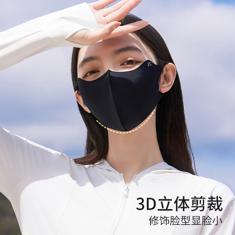 Máscara solar para mujeres esquina de protección de ojos UPF50 + máscara solar delgada anti-UV de verano de hielo transpirable