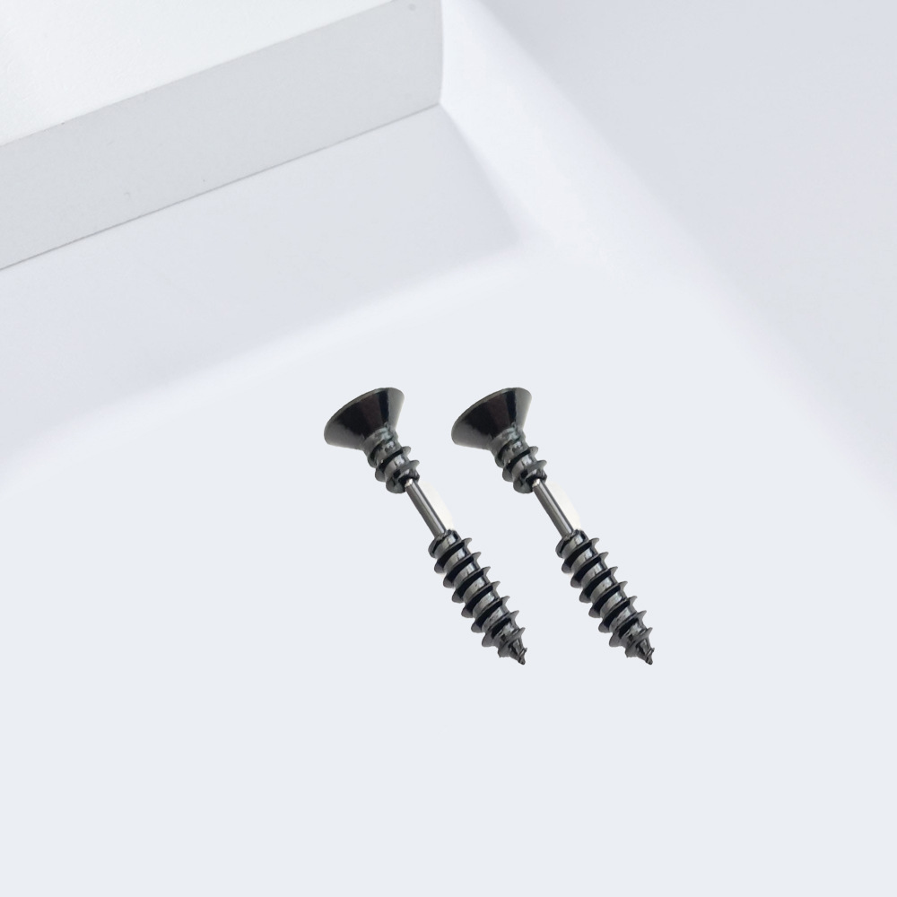 All Seasons Season 1 Piece Streetwear Nail Plating Titanium Steel Screw Backs Ear Studs