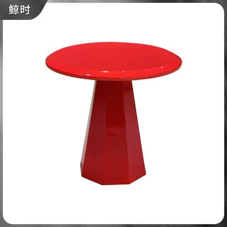 厂家北欧休闲区培训机构中纤板茶几创意会客洽谈异形茶几红色茶桌