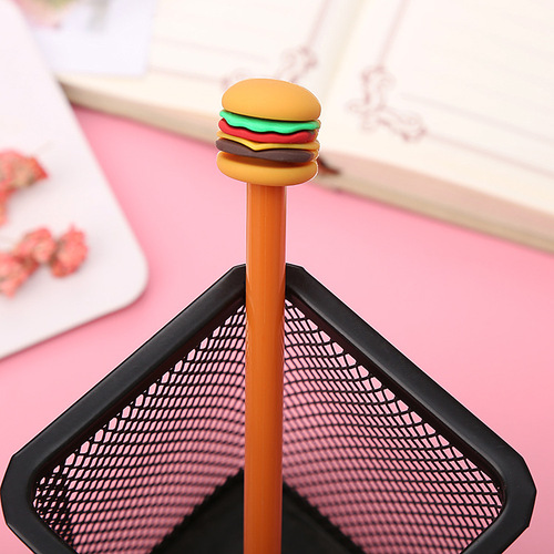 Cartoon french fries, cola, ice cream, burger, neutral pen, creative student stationery, water-based pen, office supplies, signature pen