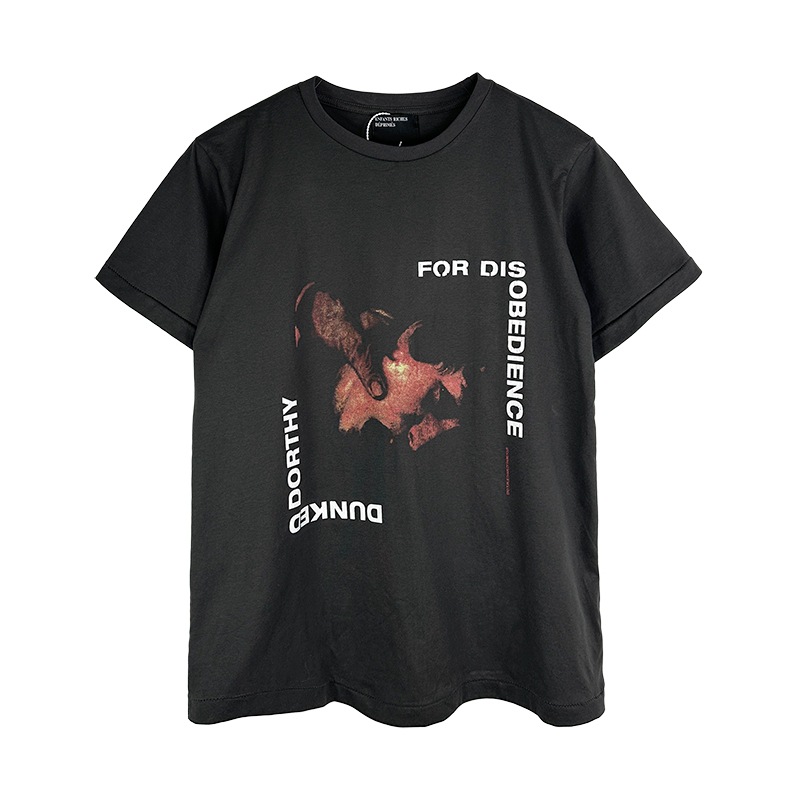 6008 Dark Gray graphic cotton T-shirt