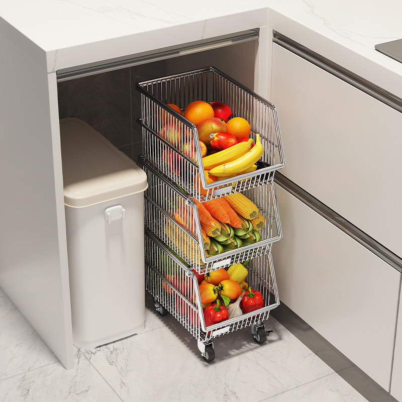 304 Stainless Steel Storage Rack Kitchen Household Fruit and Vegetable Cart Under-Cabinet Basket Fruit Storage Mobile Rack 30cm 304 Stainless Steel Storage Rack Kitchen Household Fruit and Vegetable Cart Under-Cabinet Basket Fruit Storage Mobile Rack 30cm