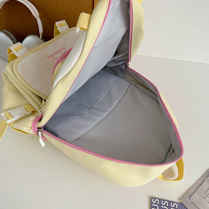 Nueva mochila casual para estudiantes de todo fósforo, gran capacidad, color en contraste, mochila escolar para estudiantes de secundaria y secundaria, mochila de viaje ligera