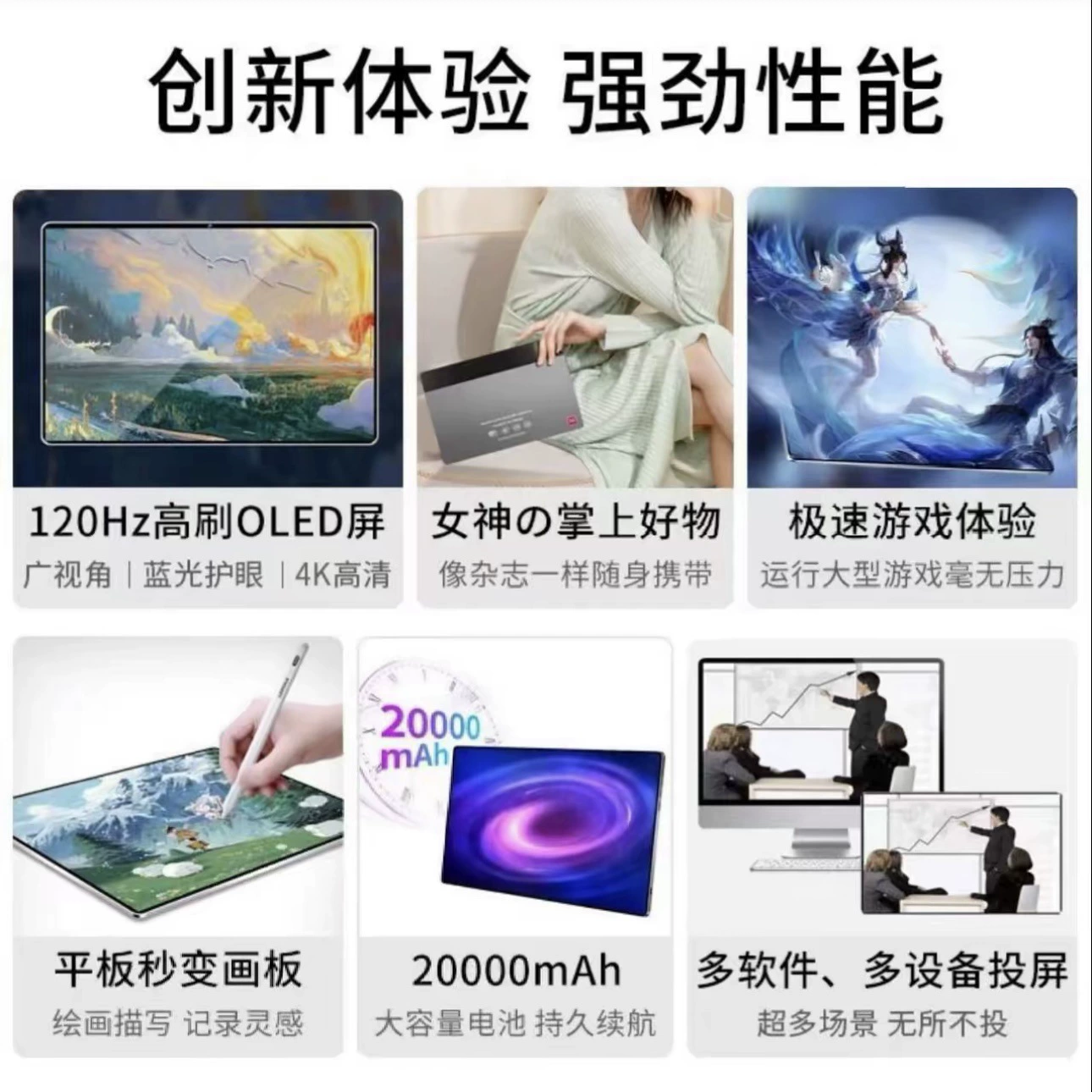 Планшет Pad Pro 16G+1024G, полноэкранный 5G, HD‑экран с защитой зрения для учёбы и рисования