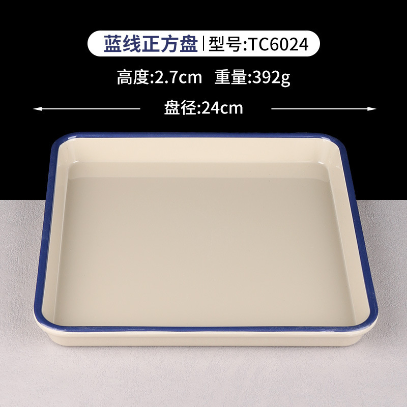 블루 라인 사각형 플레이트 TC6024