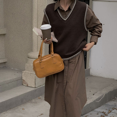 减龄衬衣连衣裙马甲外搭女秋季复古纯色优雅气质高级感中长裙套装