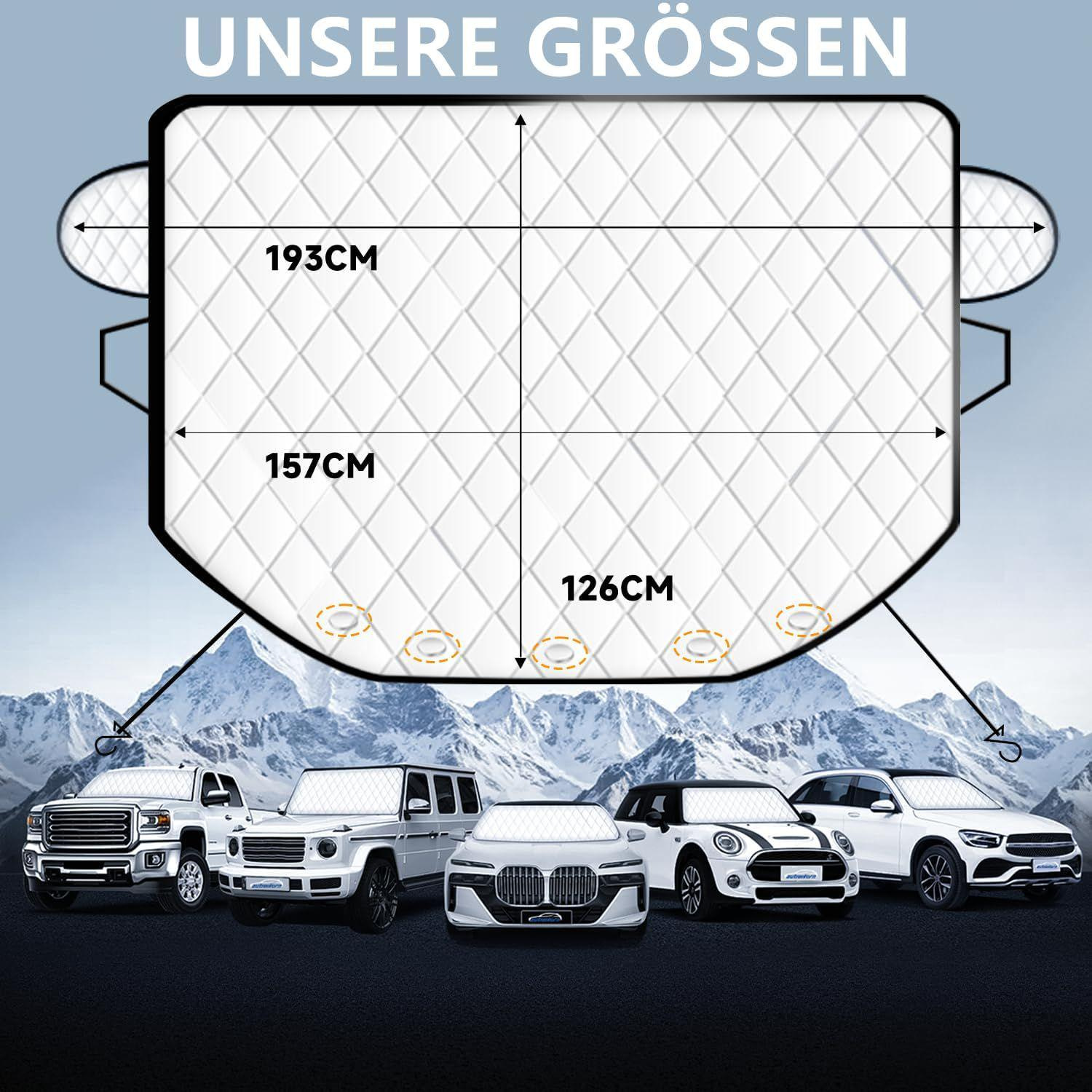 Suministro transfronterizo de fundas para autos, protectores de parabrisas contra la nieve, protectores de nieve para invierno, modelos universales para modelos de autos específicos.