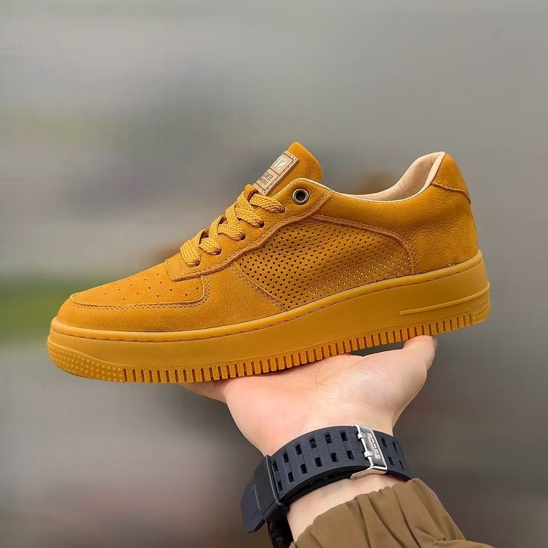 [Cuero de vaca] 2025 parejas de moda de la Fuerza Aérea para hombres y mujeres skate casuales de suela gruesa de verano confortable moda