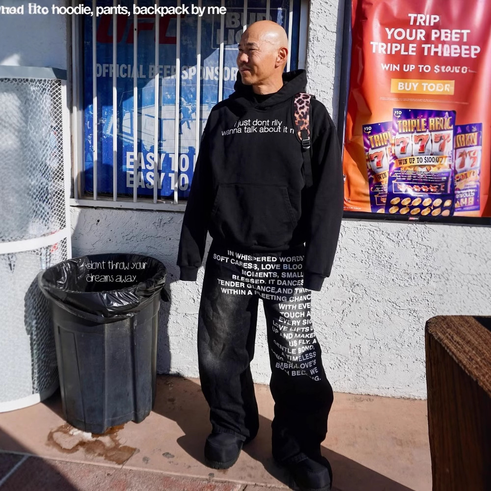 2025 Amazon Europa y América Cross-border street americano retro hip-hop suelto baggy letra estampado jeans hombres