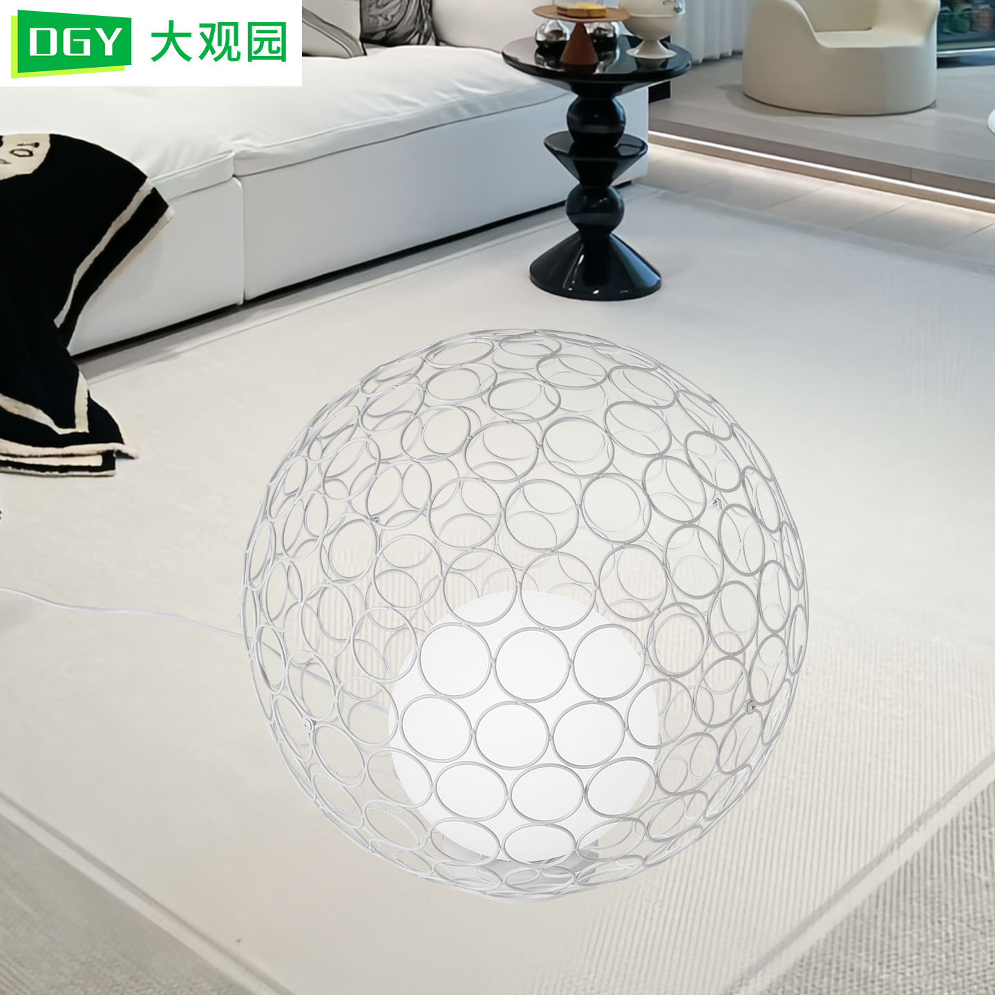 Sala de estar simple decoración moderna lámpara de piso de alto valor de cara multifacé bola hueca bola red roja lámpara de protección de ojos interior 378L image 1