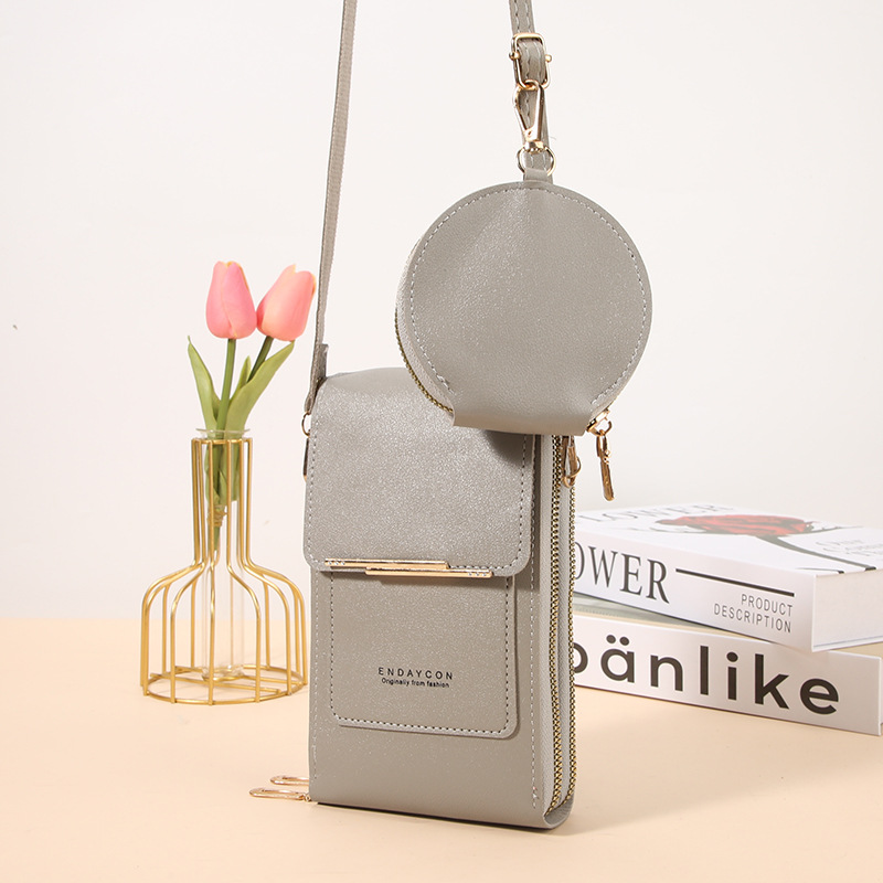 Pantalla táctil directa de fábrica BOLSA DE TELÉFONO MÓVIL bolsa de mensajero femenina bolsa de teléfono móvil coreana multifunción clave cremallera vertical cartera femenina