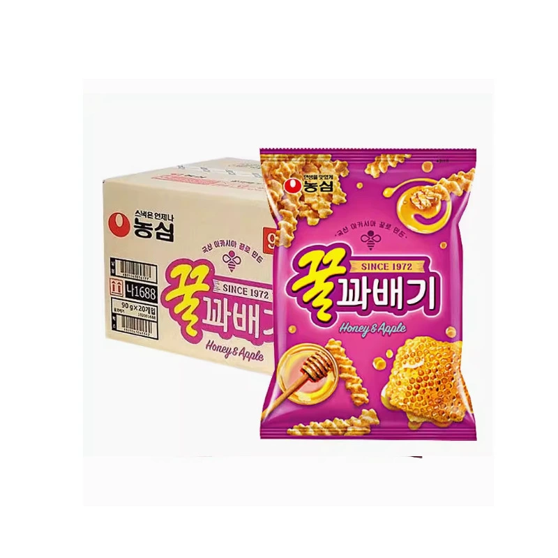 Набор снэков Nongshim — корейские чипсы и крекеры, набор 16–20 пакетов (68–96 г каждый)