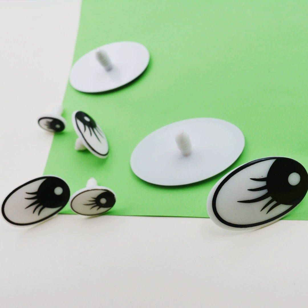 Черно-белая мультяшная игрушка с ресницами глаза овальные куклы плюшевые игрушки пластиковые глазки черно-белые мультяшные глазки