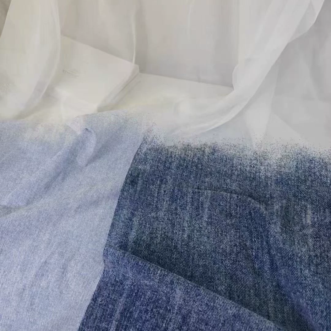 Summer denim shiffon shirt, trousers, cloth, direct factory sales, (Physicals), gradient