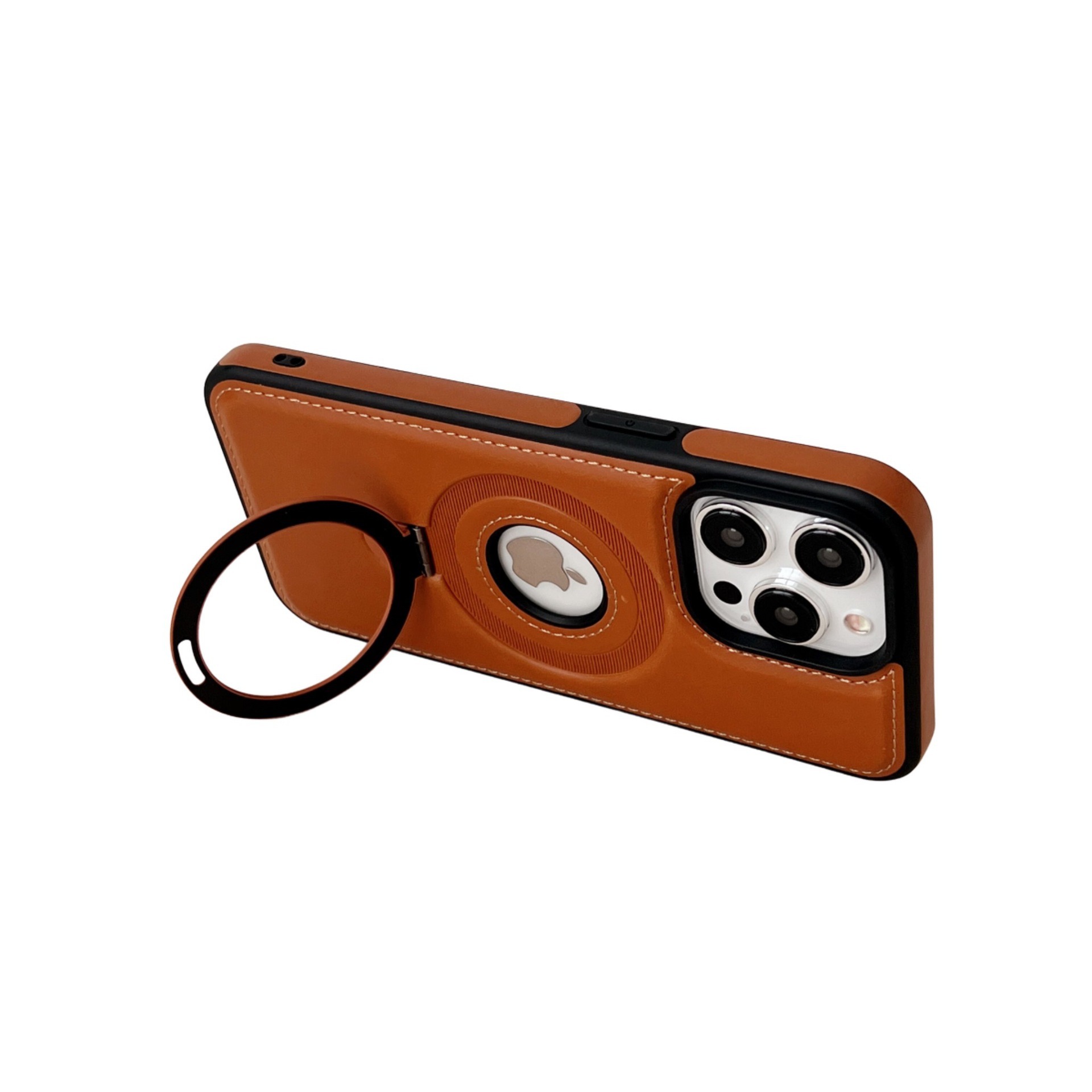 Ốp lưng da cao cấp tích hợp giá đỡ cho iPhone 15, 16, 17 Pro Max — 【Đen Cao Cấp】Dòng 17 - Không Lo Lọt Logo, 【Nâu Thanh Lịch】Dòng 17 - Không Lo Lọt Nhãn, 【Gentleman Blue】Dòng 17 - Không Lo Lọt Nhãn, 【Đỏ】Dòng 17 - Không Lo Lọt Nhãn chi tiết 2