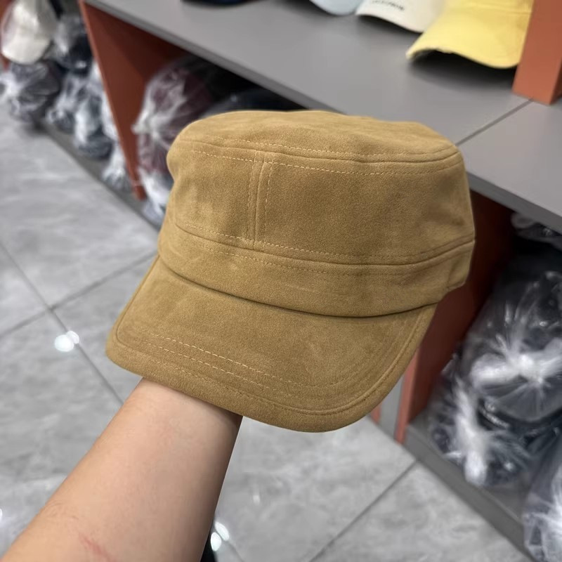 秋冬款保暖百搭显瘦减龄马术帽子女网红k字母徽章绒面平顶鸭舌帽|undefined