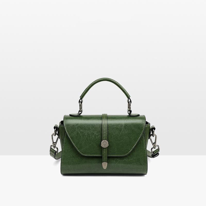 Túi đeo chéo nữ phong cách retro, thiết kế đơn giản, quai xách tay và dây đeo vai, kích thước 20×9×12 cm — màu đen chi tiết 1