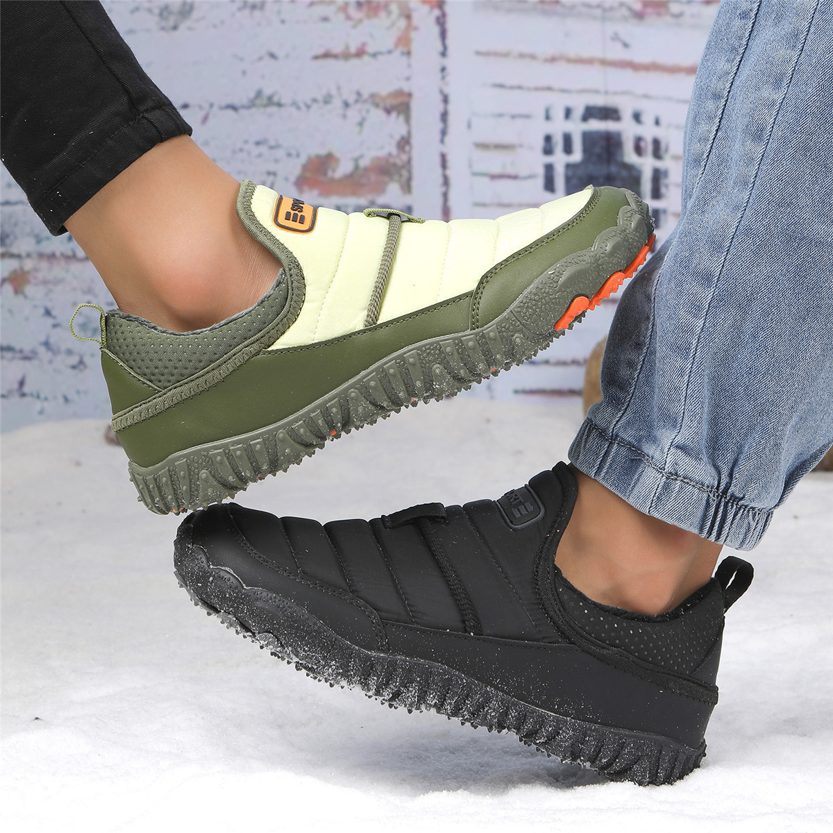 25 Cross-Border New Men's and Women's Five-Finger Outdoor Velvet Thickeneded Waterproof Anti-Slip Wear-Resistant Cotton Shoes Outdoor Casual Snow Boots