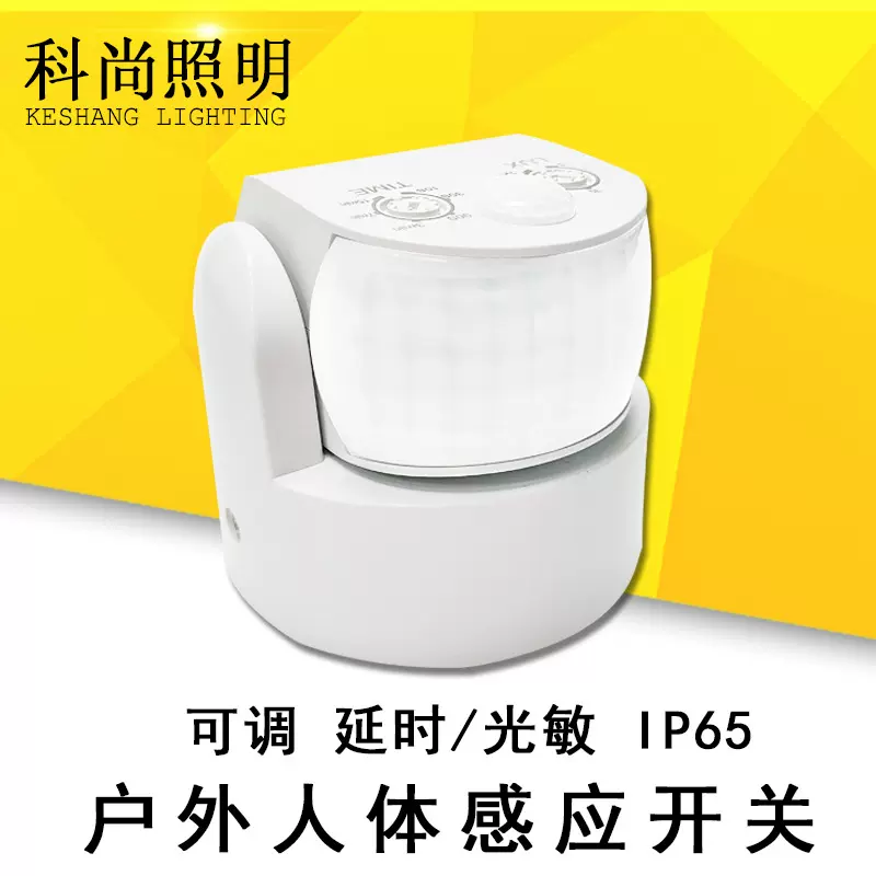 220V跨境人体红外线感应开关户外双感应头防水可调延时楼道感应器
