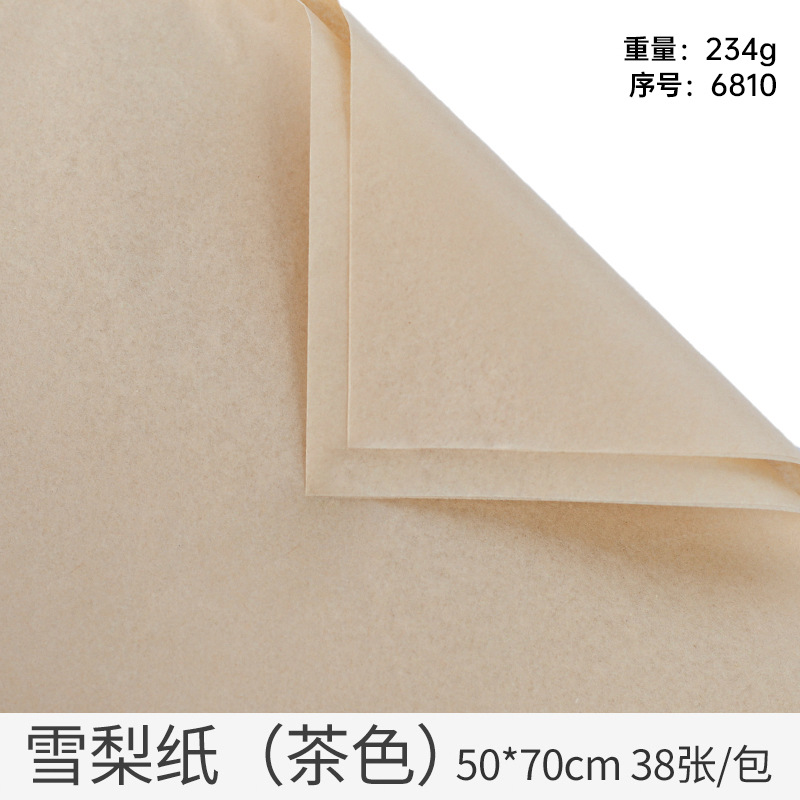 Papel de regalo de flores Papel de pera Papel de algodón Papel perlado Ramo de papel de regalo de flores Papel de embalaje de flores Pastel de hornear Papel de forro al por mayor