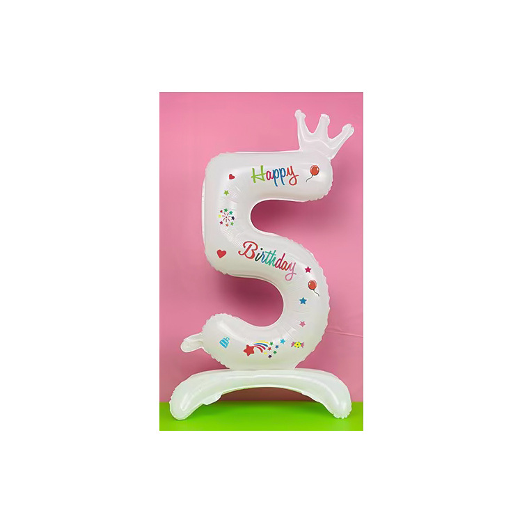 32寸白色印花站立皇冠数字5