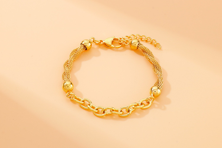No Inlaid Inlay Material Bracelets Classification PVD Coated 18K Gold Plated Geometric Titanium Steel Fashion Waterproof Non Tarnish Titanium Steel Bracelets