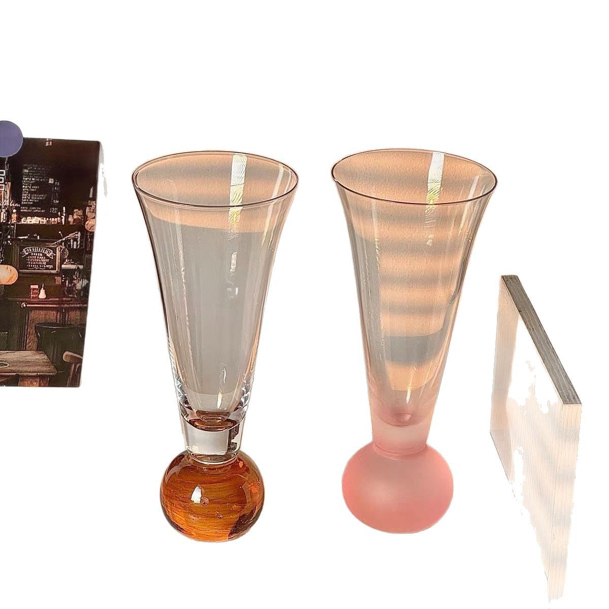 Copa de champán planeta de alto valor de nicho Copa de burbujas de jugo Diseño creativo Vaso de vidrio estilo ins simple Taza de bebida