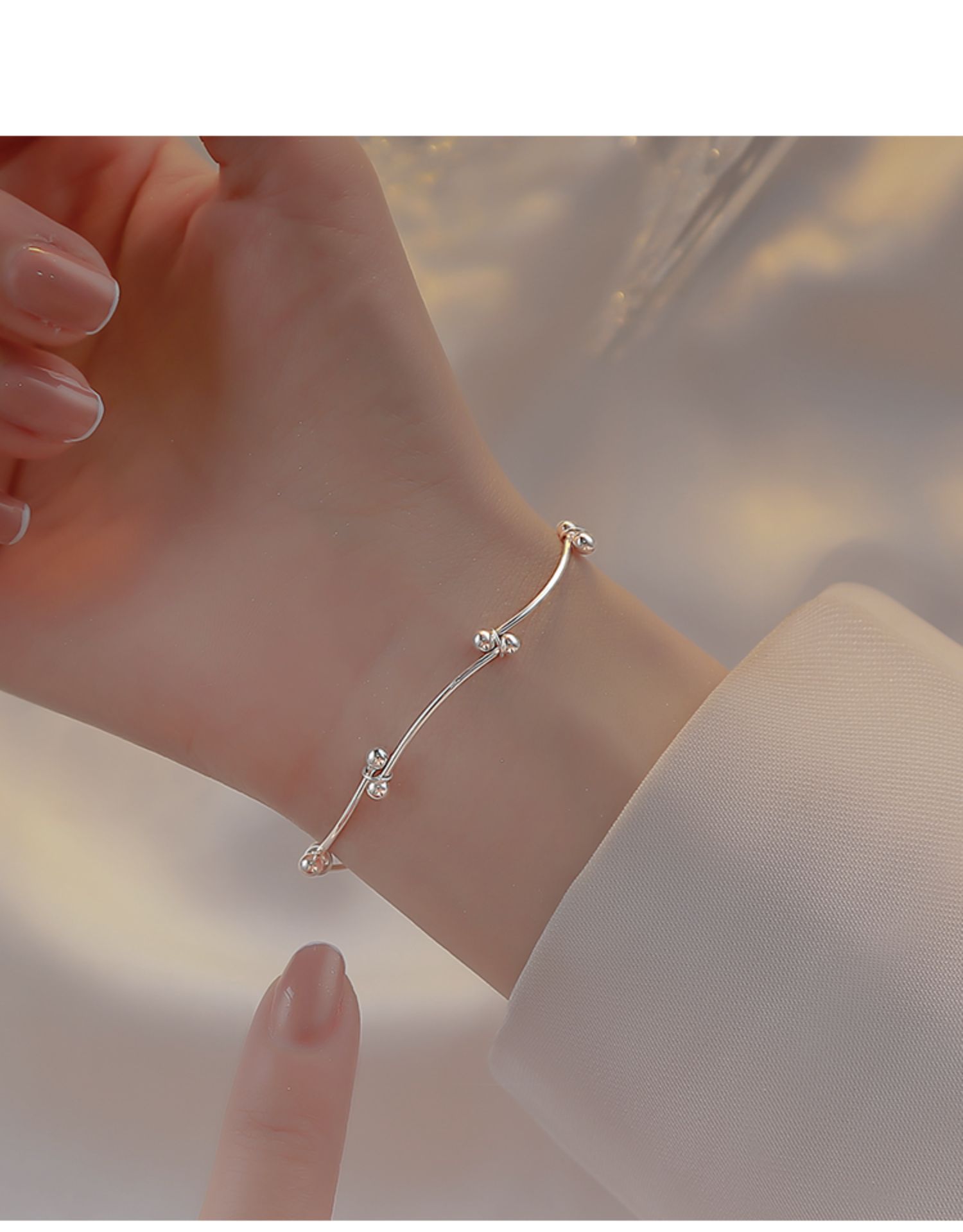 Bracciale minimalista con perline sunrise per donna gioiello_voghion.com