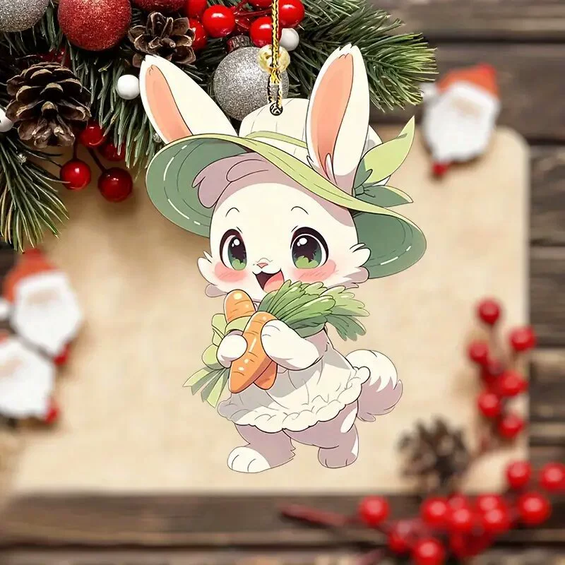 Акриловый кролик кулон автомобиль 2D плоский автомобиль подвесное украшение кулон рюкзак брелок украшение трансграничная горячая распродажа