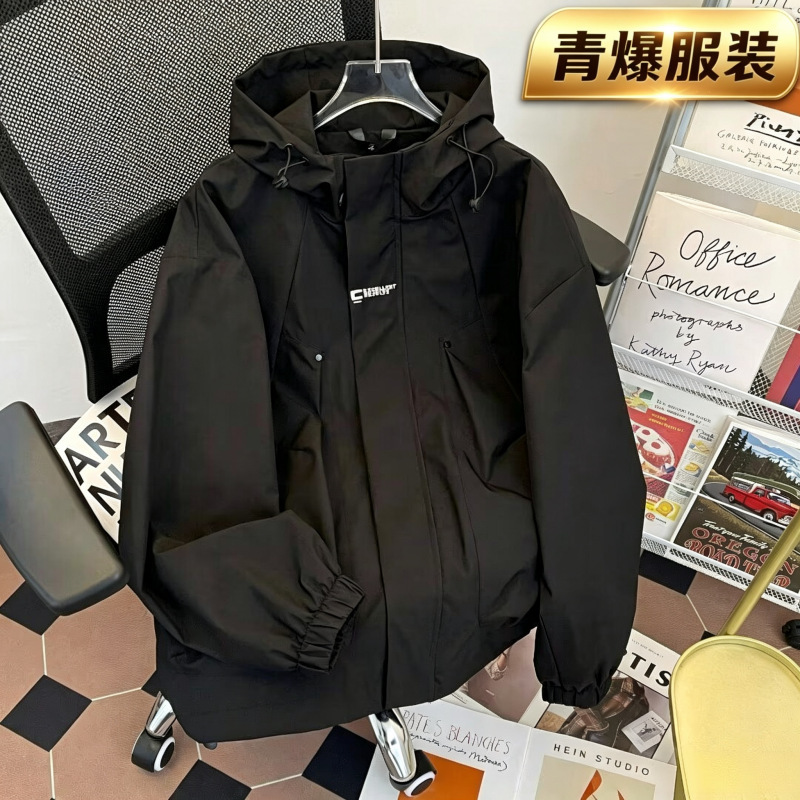 Cross-border American-style functional workwear jacket for men, spring and autumn outdoor casual jacket, trendy loose-fitting couple's hiking coat Cross-border American-style functional workwear jacket for men, spring and autumn outdoor casual jacket, trendy loose-fitting couple's hiking coat