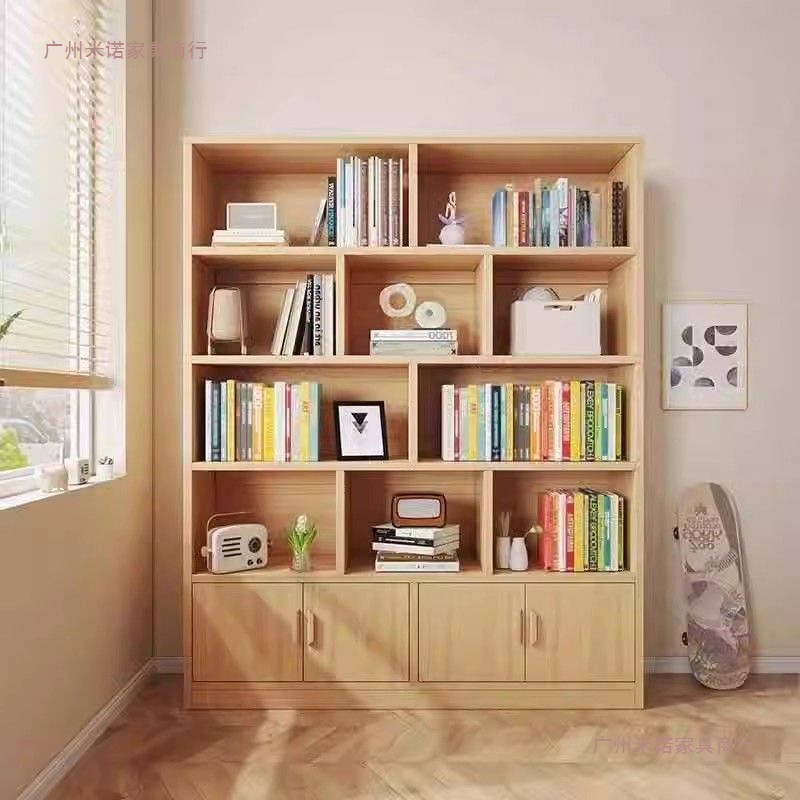 Children's Solid Wood Bookshelf Floor-Standing Storage Rack Multi-Layer Living Room Wall Cabinet Storage Cabinet Student Storage Home Bookcase
