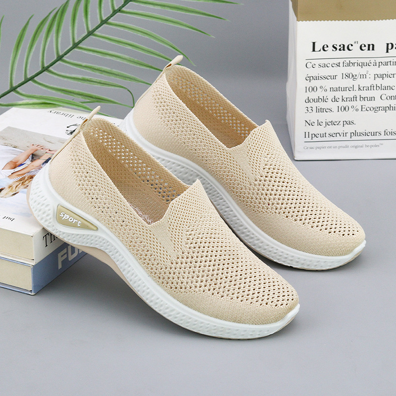 Women's Shoes 2025 New Cross-Border Foreign Trade Women's Casual Shoes Mom Shoes Sock Shoes Mesh Shoes Soft-Soled Sneakers for Women