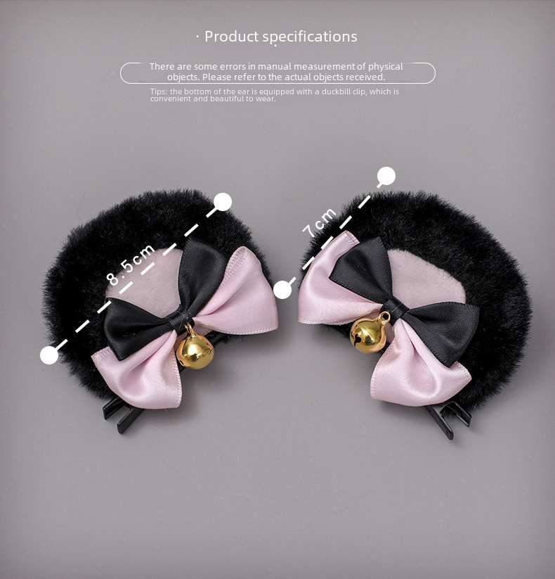 Eine Generation von Haaren handgefertigt süße Lolita Haarschmuck Lo Niang Seitenclip JK Tierohrhaarclip Doppelbogen Bärenohrclip_voghion.com