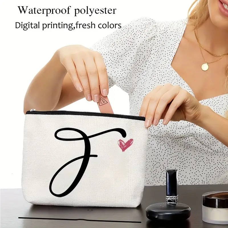 Transfronterizo Amazon Temu popular carta de impresión de lino impermeable de doble cara de impresión bolsa de cosméticos bolsa de cremallera bolso de las señoras