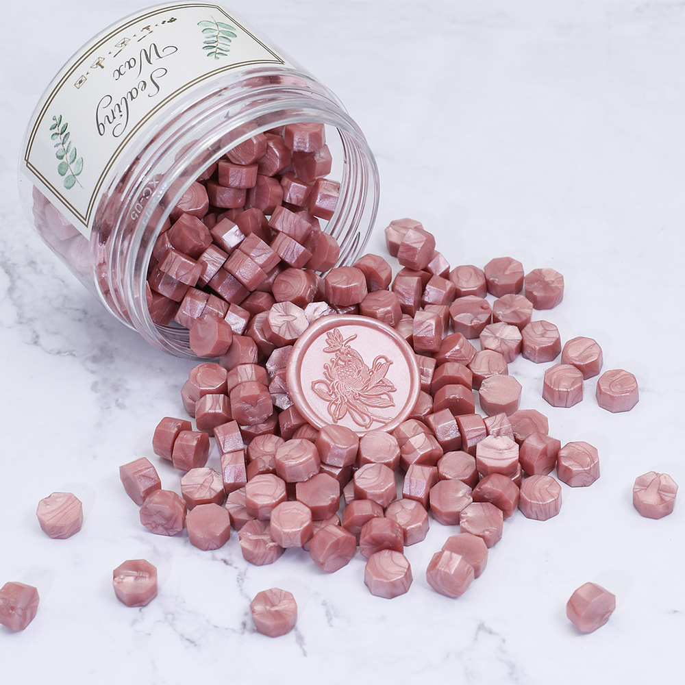 Oucai Fire Paint Wax, octágono, color mixto, nacarado, 200 granos, 132 colores, sello de pintura al fuego, cera, a granel barato