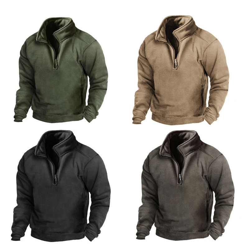 In-Stock Men's V-Neck Button Sweatshirt Fleece Thermal Tactical Pullover Training Long-Sleeve Men's Cross-Border Clothing 1 In-Stock Men's V-Neck Button Sweatshirt Fleece Thermal Tactical Pullover Training Long-Sleeve Men's Cross-Border Clothing 1