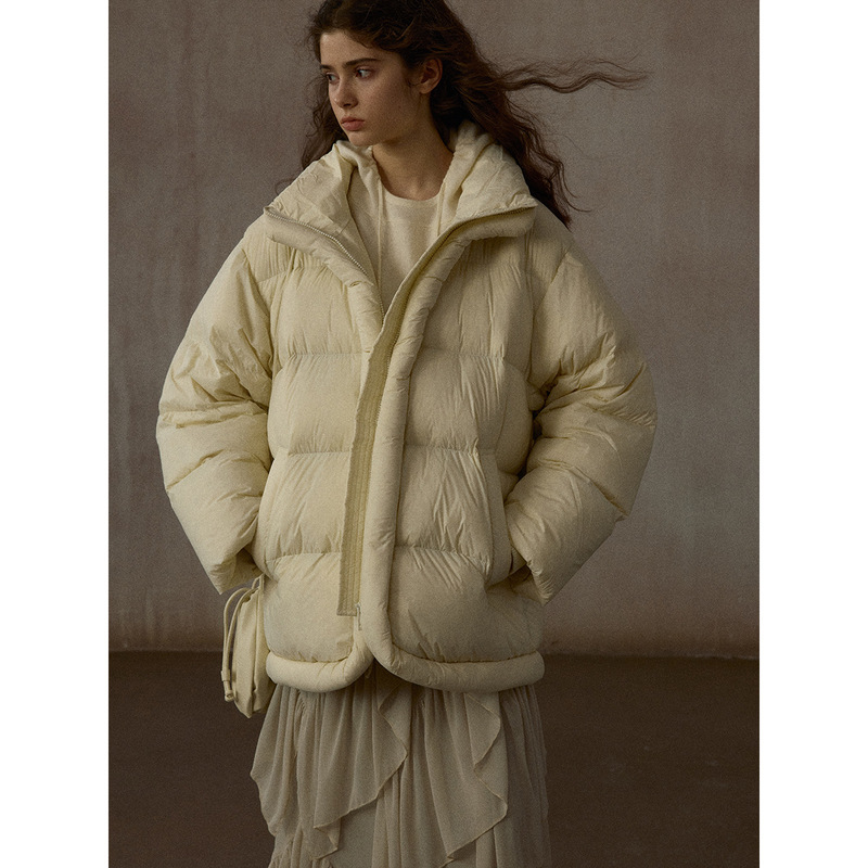 【识几】New Winter Lightweight and Warm Stand-Collar 90 White Duck down Jacket for Women, Mid-Length Thick Coat M7323 【识几】New Winter Lightweight and Warm Stand-Collar 90 White Duck down Jacket for Women, Mid-Length Thick Coat M7323