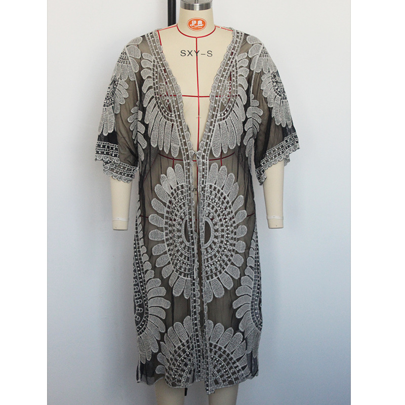 Womenu0027S Retro Solid Color Polyester Cover Ups 1 Piece