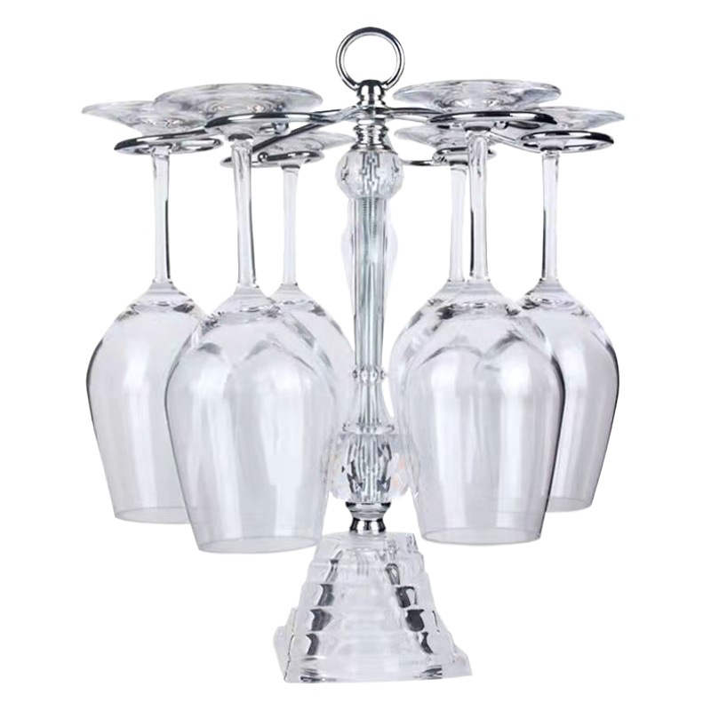 Creative Crystal Tower Red Wine Cup Holder European Style Red Wine Cup Holder Household Goblet Holder Hanging Cup Holder Red Wine Cup Set