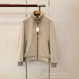 跨境BC家羽绒服老钱风卷曲剪毛立领飞行员90鹅绒男士羽绒夹克外套