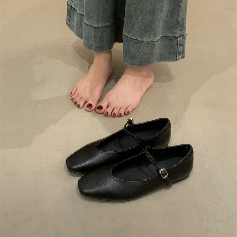 法式复古平底玛丽珍鞋子女2025新款晚晚温柔风软底浅口通勤单鞋|undefined