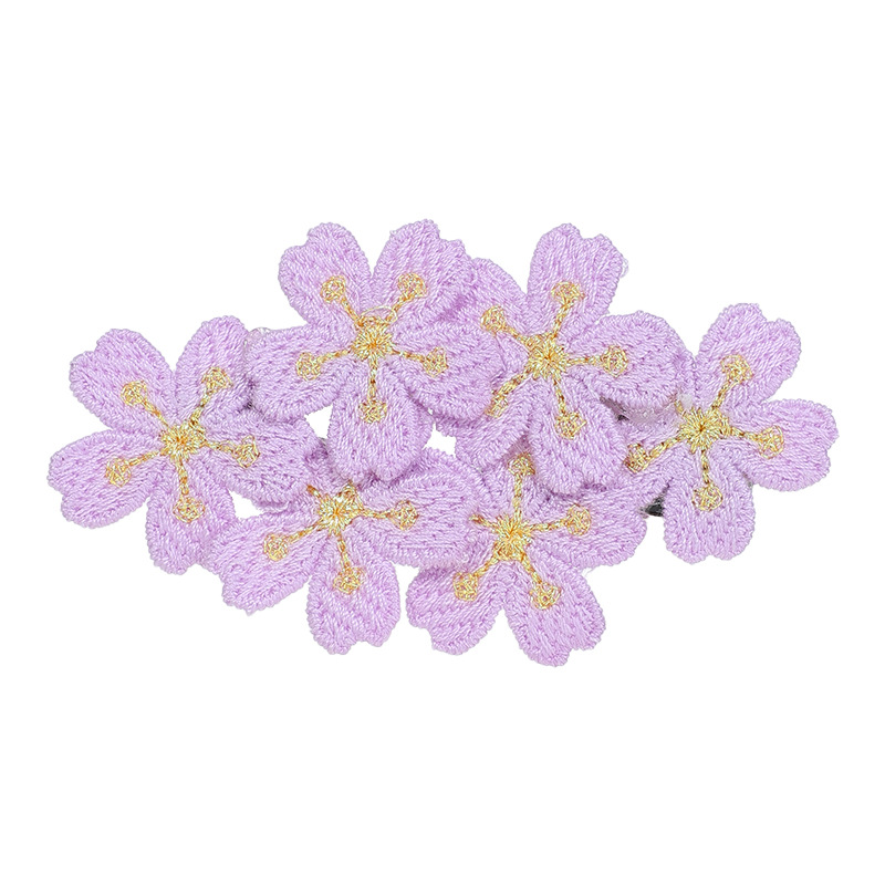 Primavera nuevo estilo flor de cerezo bordado flor horquilla para el cabello exquisito tocado para niños accesorios para el cabello temperamento suave clip lateral clip BBB al por mayor