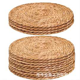 跨境草编杯垫餐厅装饰圆形碗碟隔热垫砂锅垫蒲草编织咖啡杯垫餐垫