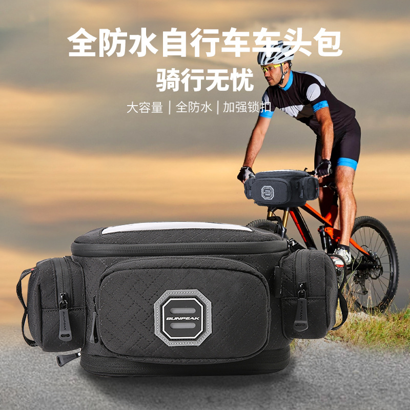 Bolsa de pantalla táctil de navegación al aire libre multifuncional para motocicleta eléctrica bolsa colgante delantera portátil de almacenamiento oblicuo bolsa de cintura para montar