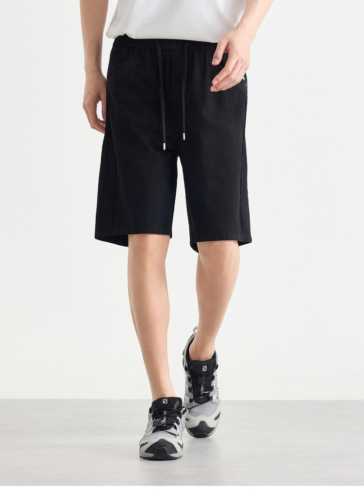 Quần short nam phong cách đường phố, vải kaki, kiểu dáng thoải mái — đen chi tiết 23