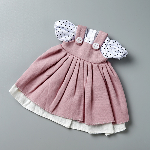 30cm 6pc BJD Girl Outfit Changeable Lolita Princess Dress and Overalls Role-Playing Birthday Gift