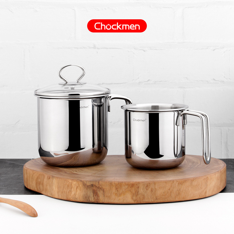 Chockmen Zhuo Deming 18 / 10 Taza de avena de acero de tres capas Taza de mano Taza de cuerpo recto Taza multipropósito Taza de horno electromagnético