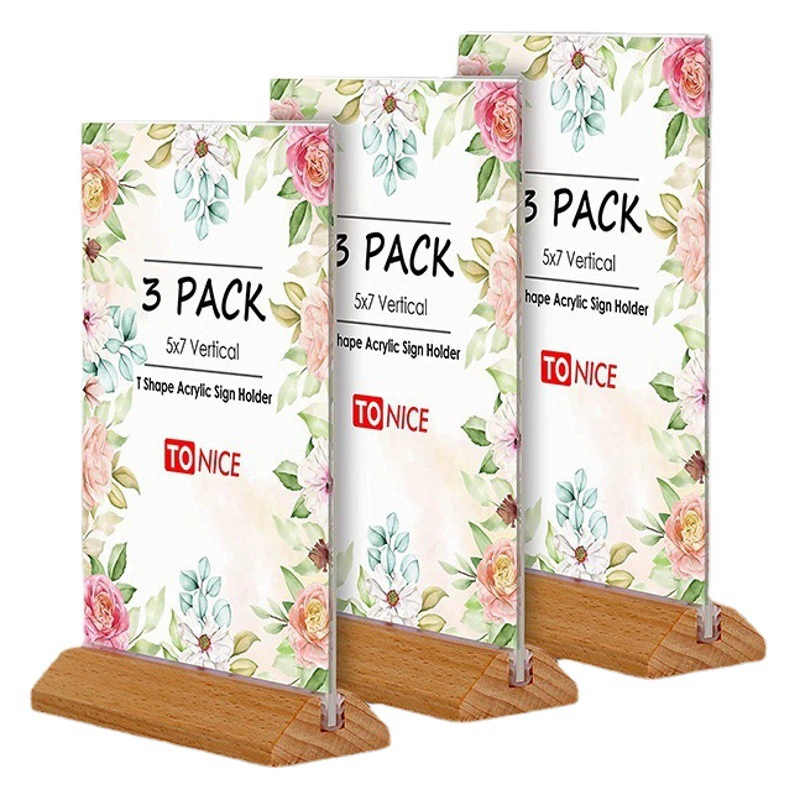 Акриловая подставка для меню Кофе Вино цена дисплейная карта A4 гамбургер магазин чая с молоком плакат выставочная витрина из цельного дерева настольная карта