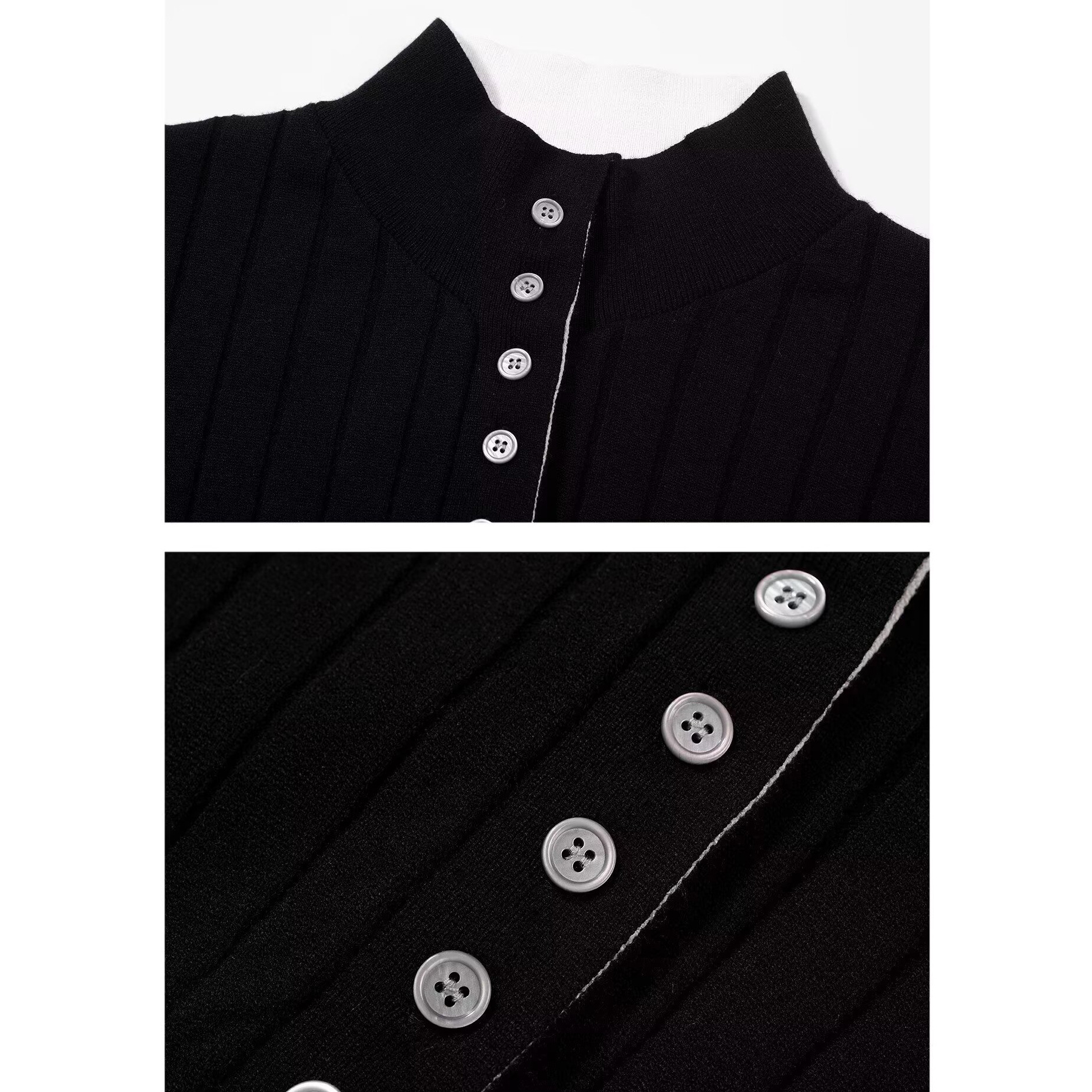 Explosiones transfronterizas de tamaño grande falso dos piezas de Henry cuello torcido camiseta de punto suéter hombre viejo dinero fábrica al por mayor